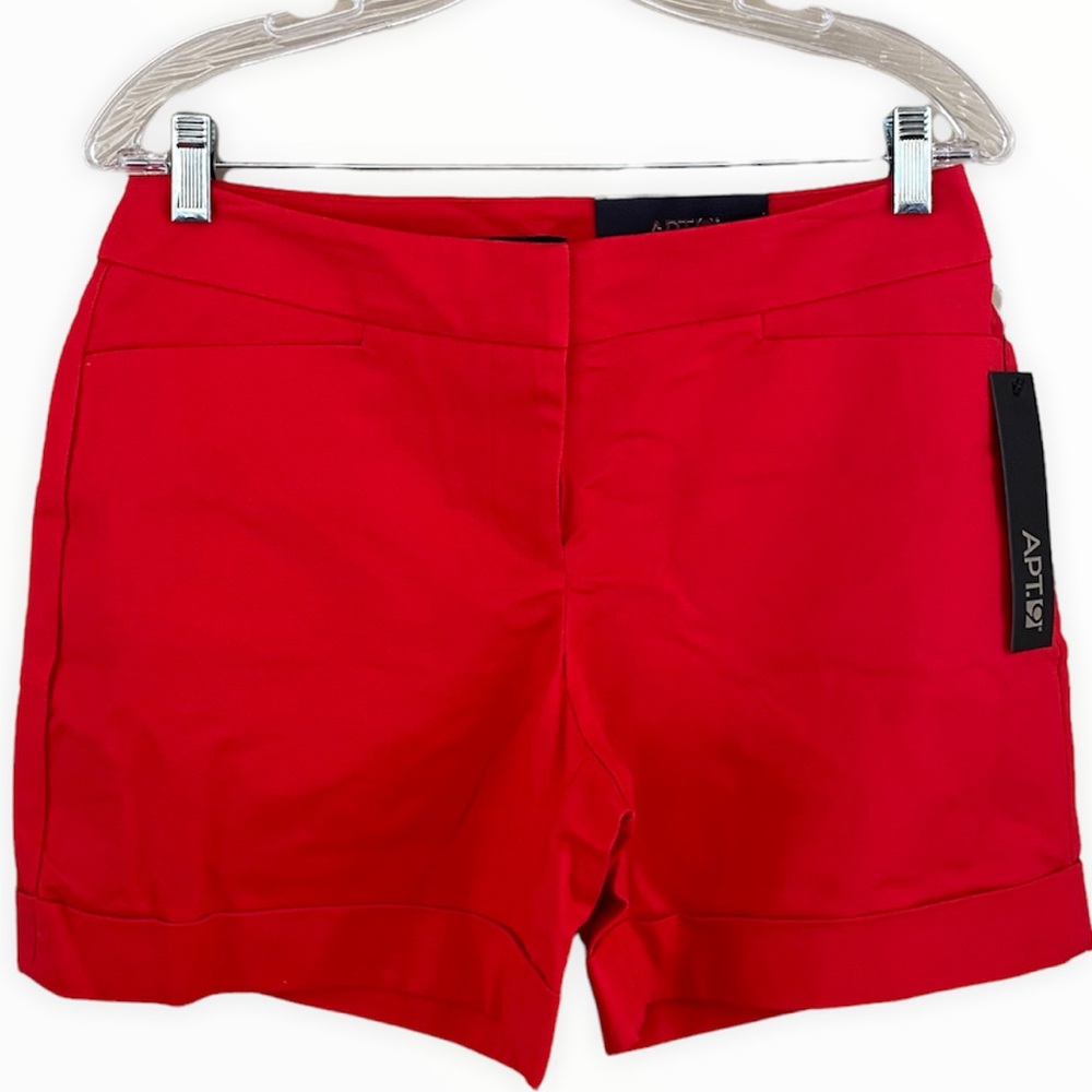 Apt. 9 NWT Red Cuff Mid Rise Shorts Size 6‎ - Picture 2 of 6